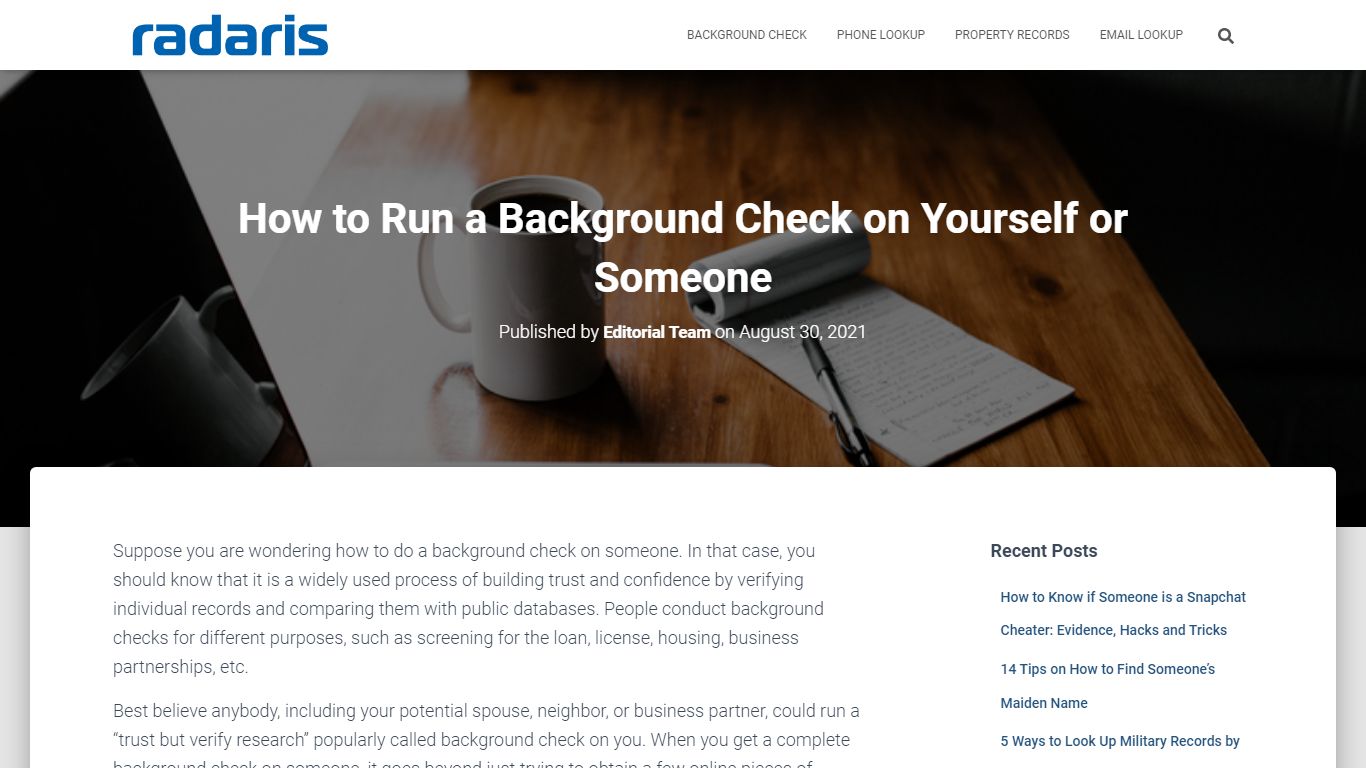How to Run a Background Check on Yourself or Someone - Radaris